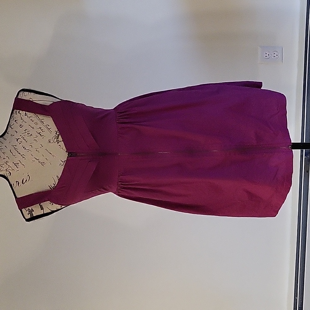 Purple zippered cotton mini dress. BeBop Size S Sundress